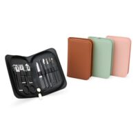 Kit Manicure 10 Peças em couro sintético